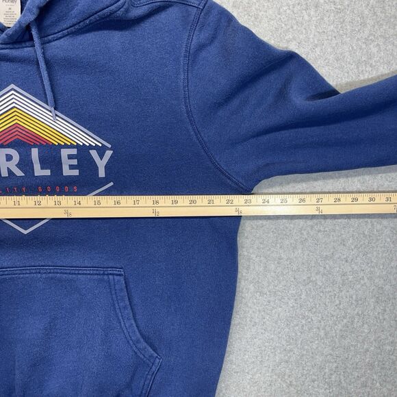 Hurley Hoodie Men’s Medium Blue Graphic Pullover Sweatshirt Drop Tag HMF21-02999 - Picture 6 of 12